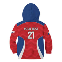 Czech Republic Rugby Custom Kid Hoodie Silver Double-tailed Lion Sporty Pattern - Wonder Print Shop