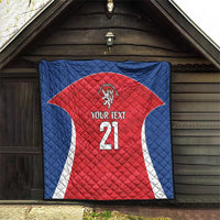 Czech Republic Rugby Custom Quilt Silver Double-tailed Lion Sporty Pattern - Wonder Print Shop