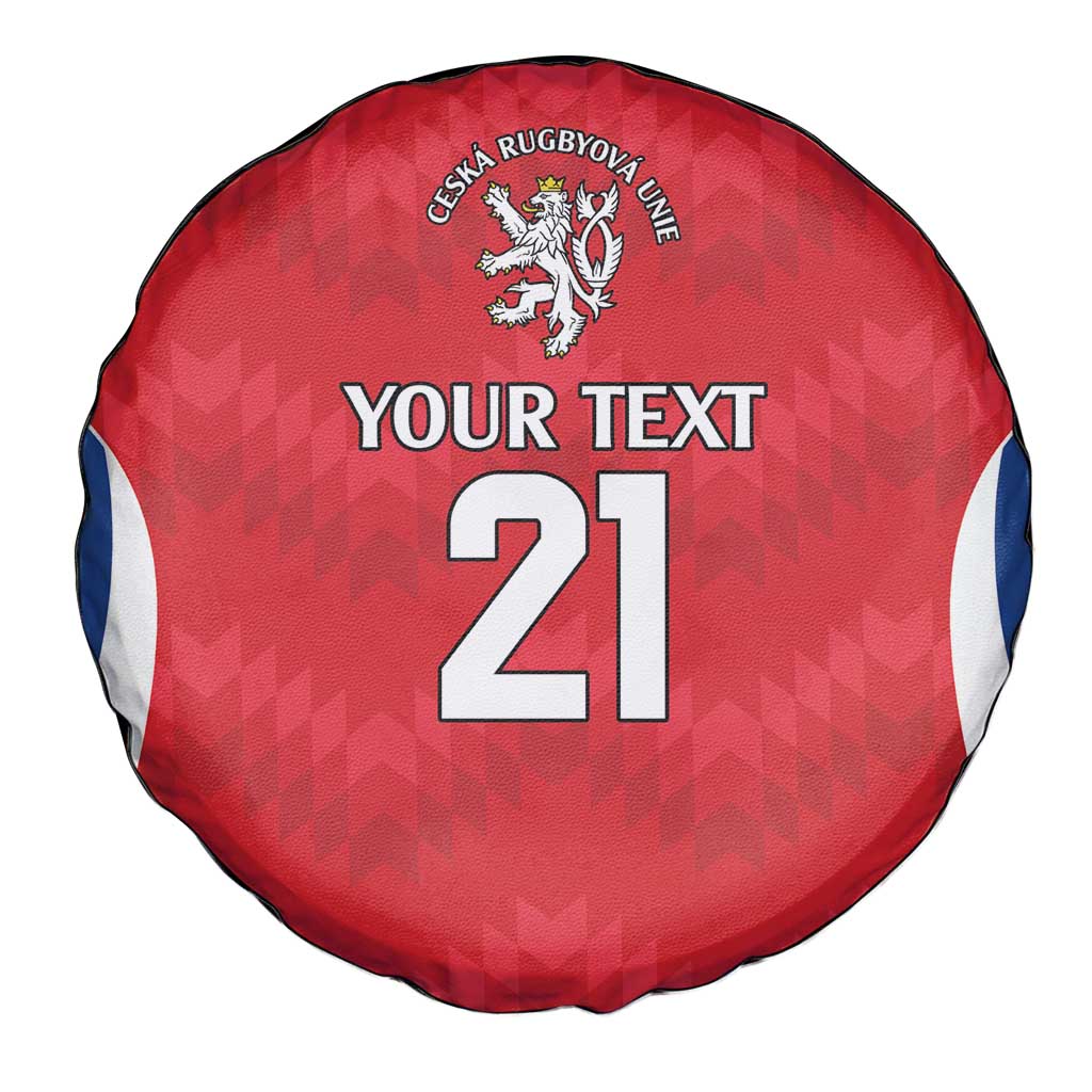 Czech Republic Rugby Custom Spare Tire Cover Silver Double-tailed Lion Sporty Pattern - Wonder Print Shop