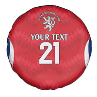 Czech Republic Rugby Custom Spare Tire Cover Silver Double-tailed Lion Sporty Pattern - Wonder Print Shop