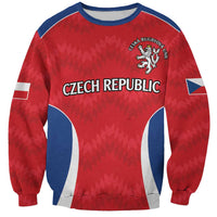 Czech Republic Rugby Custom Sweatshirt Silver Double-tailed Lion Sporty Pattern - Wonder Print Shop
