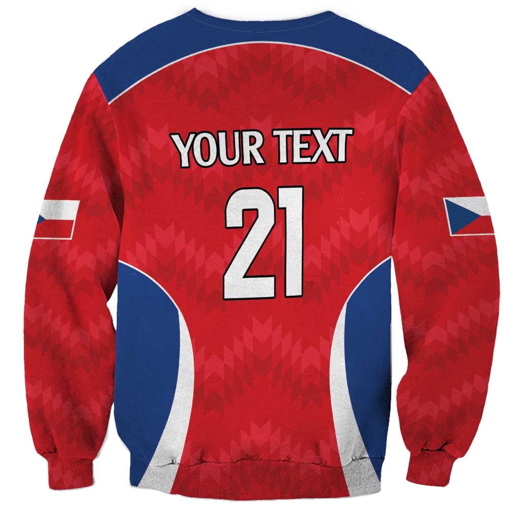 Czech Republic Rugby Custom Sweatshirt Silver Double-tailed Lion Sporty Pattern - Wonder Print Shop