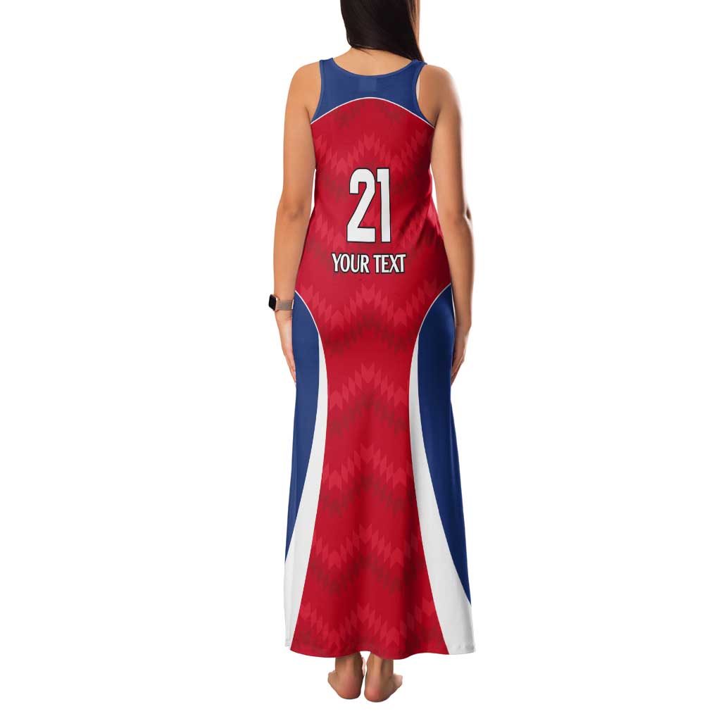 Czech Republic Rugby Custom Tank Maxi Dress Silver Double-tailed Lion Sporty Pattern - Wonder Print Shop