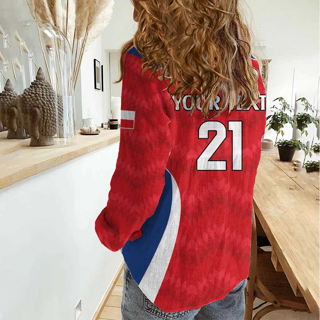 Czech Republic Rugby Custom Women Casual Shirt Silver Double-tailed Lion Sporty Pattern - Wonder Print Shop