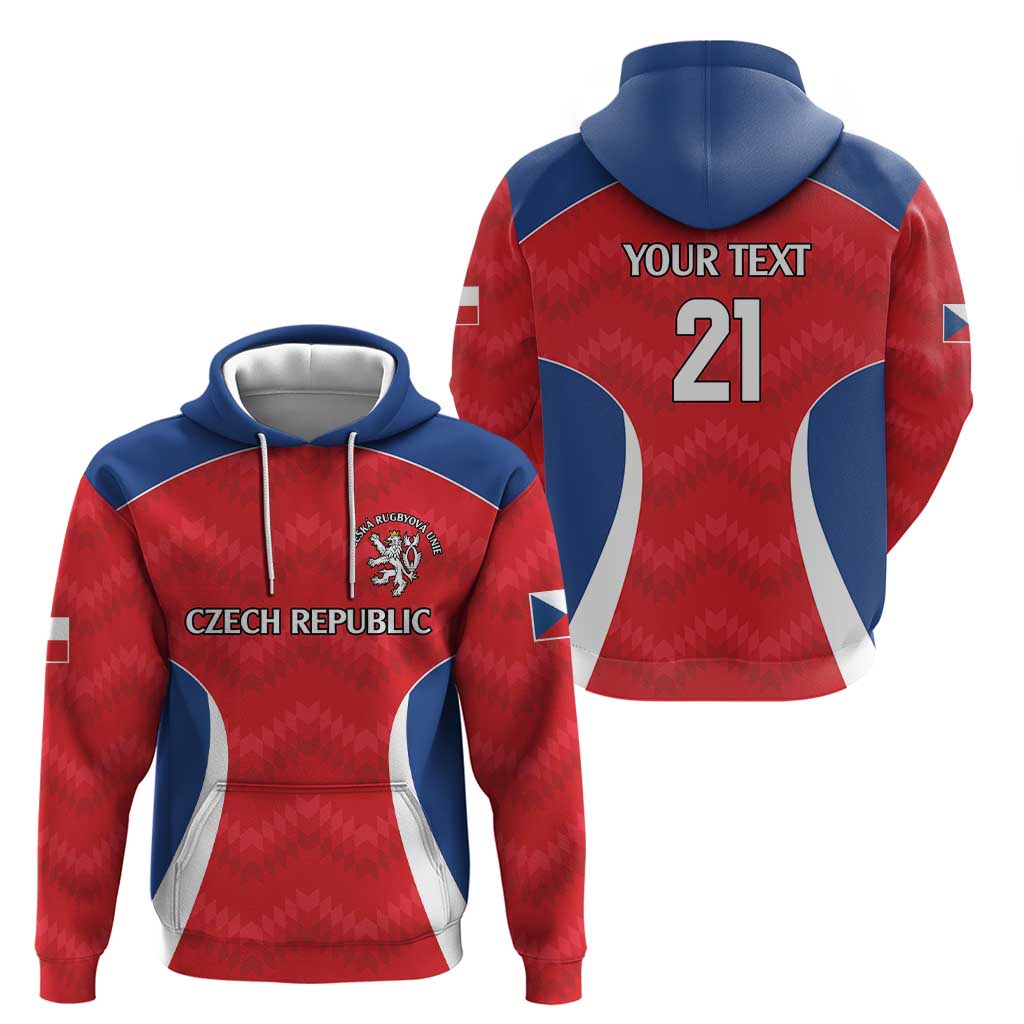 Czech Republic Rugby Custom Zip Hoodie Silver Double-tailed Lion Sporty Pattern - Wonder Print Shop