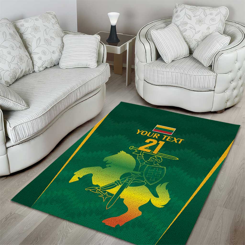 Lithuania Rugby Custom Area Rug Lietuvos Nacionaline Regbio Sąjungos Komanda LT9 - Wonder Print Shop