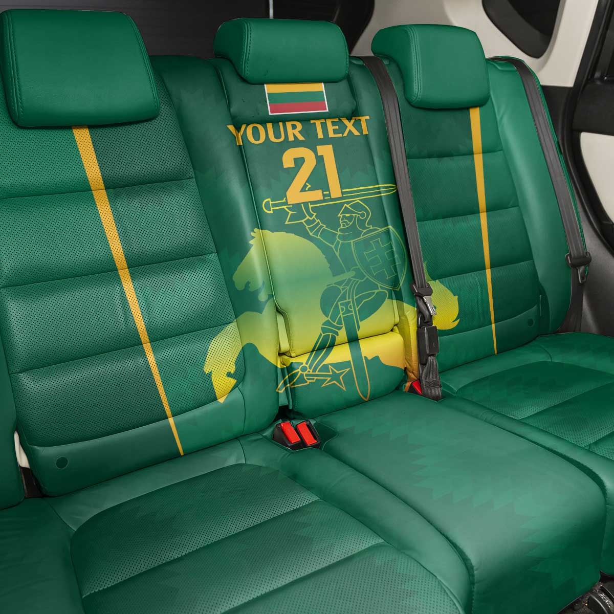 Lithuania Rugby Custom Back Car Seat Cover Lietuvos Nacionaline Regbio Sąjungos Komanda LT9 - Wonder Print Shop