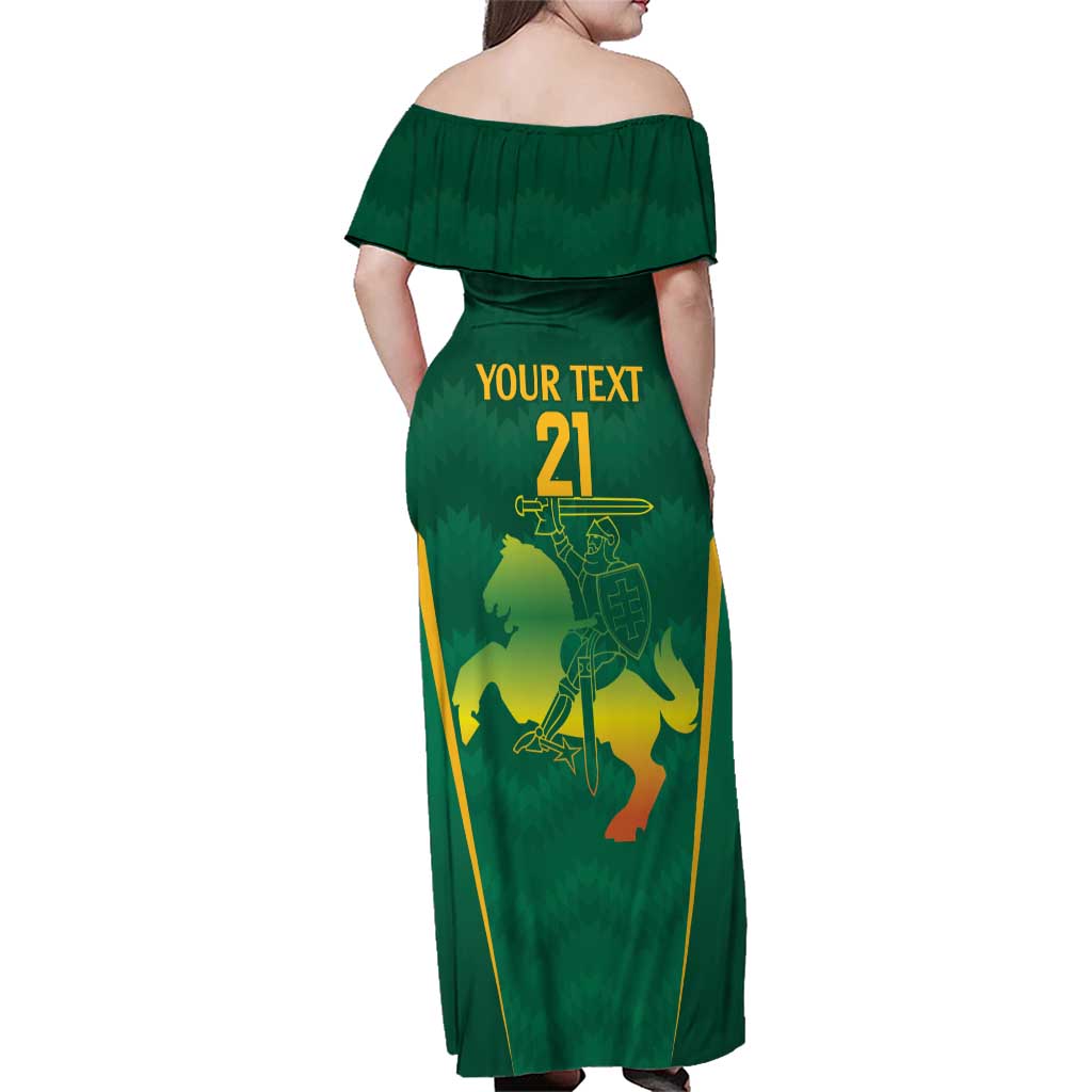 Lithuania Rugby Custom Family Matching Off Shoulder Maxi Dress and Hawaiian Shirt Lietuvos Nacionaline Regbio Sąjungos Komanda LT9 - Wonder Print Shop