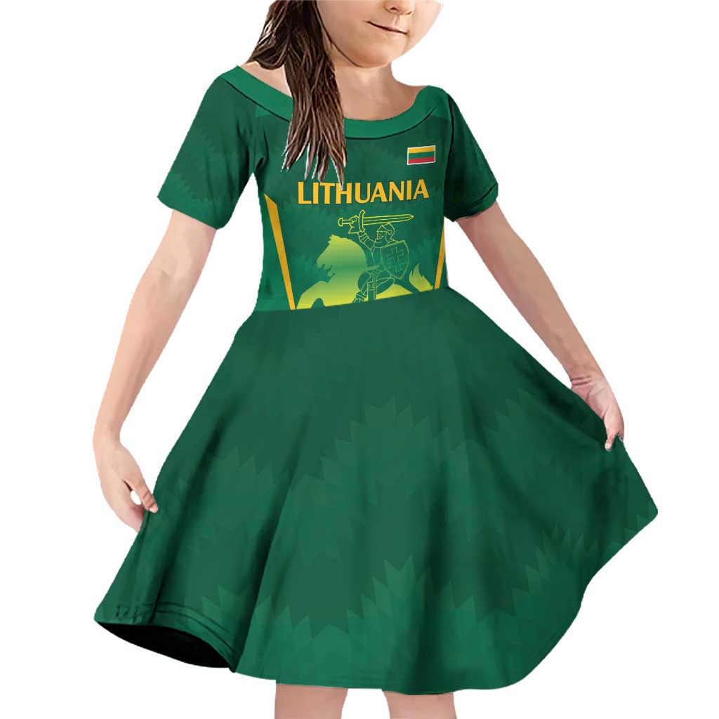 Lithuania Rugby Custom Family Matching Off Shoulder Short Dress and Hawaiian Shirt Lietuvos Nacionaline Regbio Sąjungos Komanda LT9 - Wonder Print Shop