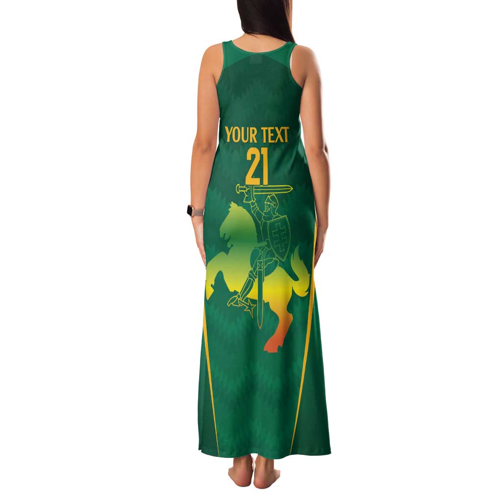Lithuania Rugby Custom Family Matching Tank Maxi Dress and Hawaiian Shirt Lietuvos Nacionaline Regbio Sąjungos Komanda - Wonder Print Shop