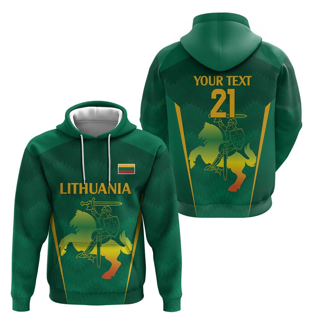 Lithuania Rugby Custom Hoodie Lietuvos Nacionaline Regbio Sąjungos Komanda - Wonder Print Shop