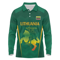 Lithuania Rugby Custom Long Sleeve Polo Shirt Lietuvos Nacionaline Regbio Sąjungos Komanda - Wonder Print Shop