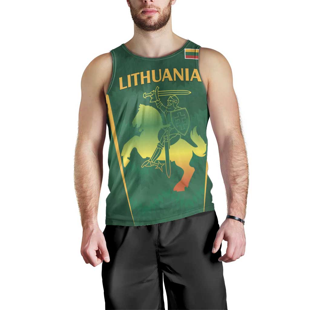 Lithuania Rugby Custom Men Tank Top Lietuvos Nacionaline Regbio Sąjungos Komanda - Wonder Print Shop