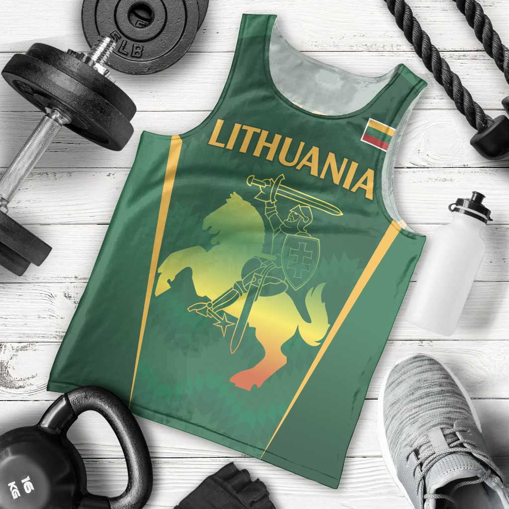 Lithuania Rugby Custom Men Tank Top Lietuvos Nacionaline Regbio Sąjungos Komanda - Wonder Print Shop