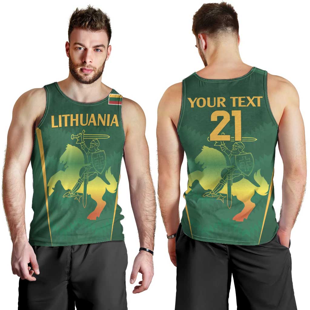 Lithuania Rugby Custom Men Tank Top Lietuvos Nacionaline Regbio Sąjungos Komanda - Wonder Print Shop