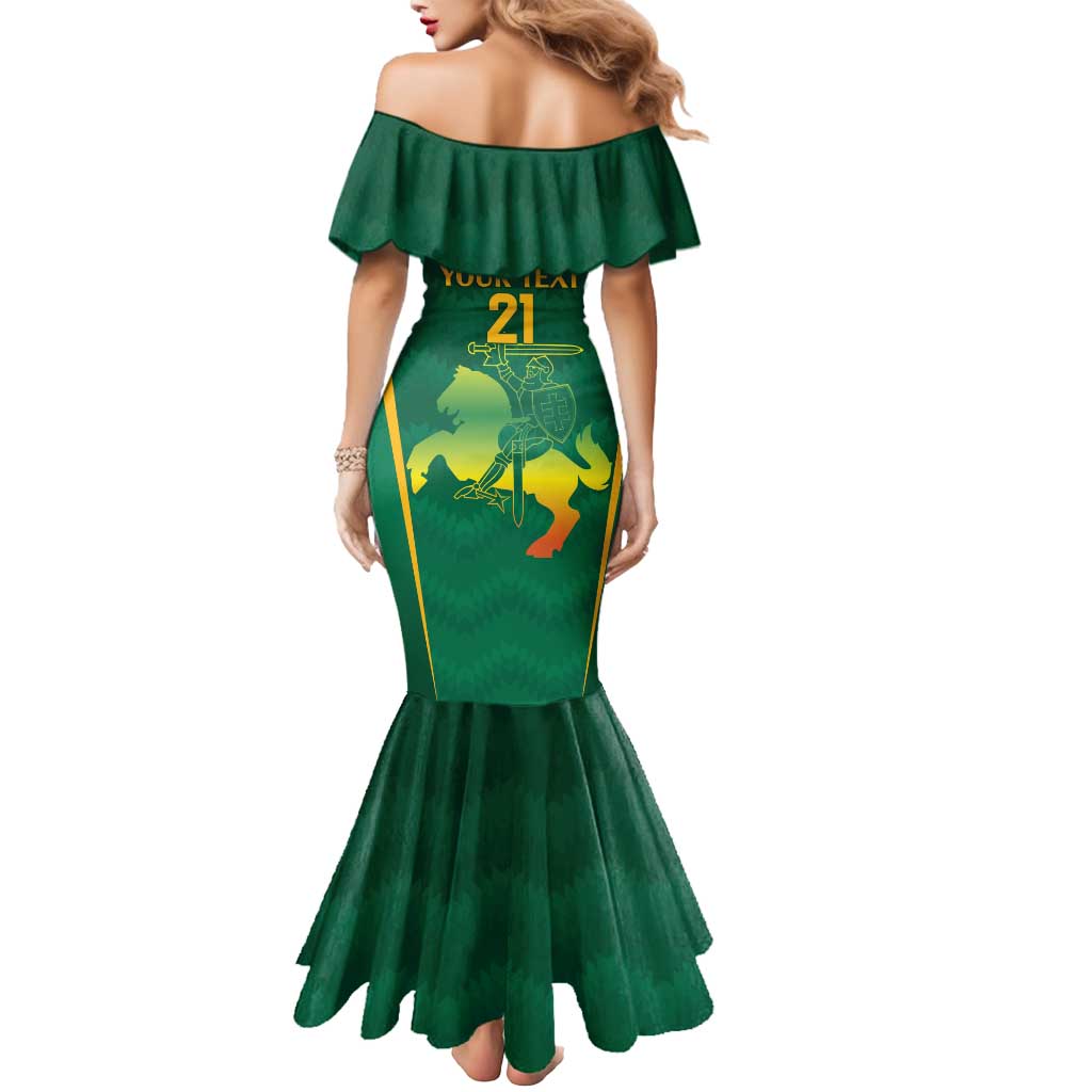 Lithuania Rugby Custom Mermaid Dress Lietuvos Nacionaline Regbio Sąjungos Komanda - Wonder Print Shop