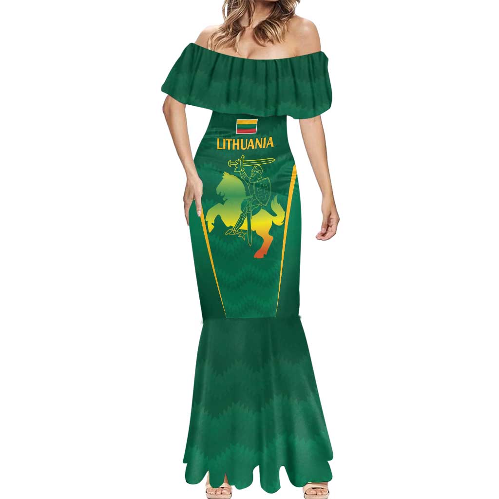 Lithuania Rugby Custom Mermaid Dress Lietuvos Nacionaline Regbio Sąjungos Komanda - Wonder Print Shop