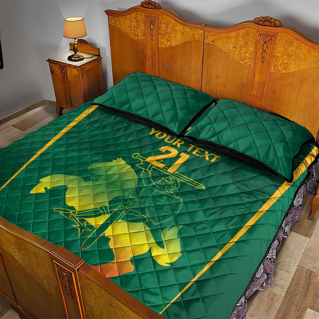 Lithuania Rugby Custom Quilt Bed Set Lietuvos Nacionaline Regbio Sąjungos Komanda - Wonder Print Shop