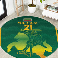 Lithuania Rugby Custom Round Carpet Lietuvos Nacionaline Regbio Sąjungos Komanda