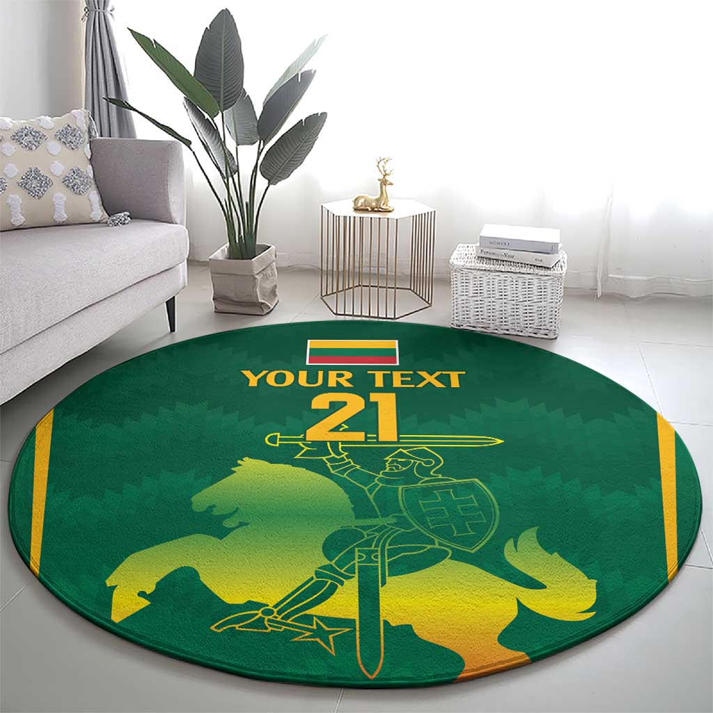 Lithuania Rugby Custom Round Carpet Lietuvos Nacionaline Regbio Sąjungos Komanda