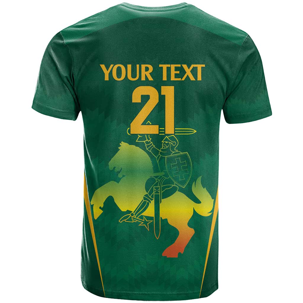 Lithuania Rugby Custom T Shirt Lietuvos Nacionaline Regbio Sąjungos Komanda - Wonder Print Shop