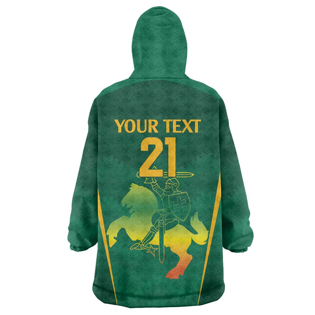 Lithuania Rugby Custom Wearable Blanket Hoodie Lietuvos Nacionaline Regbio Sąjungos Komanda - Wonder Print Shop