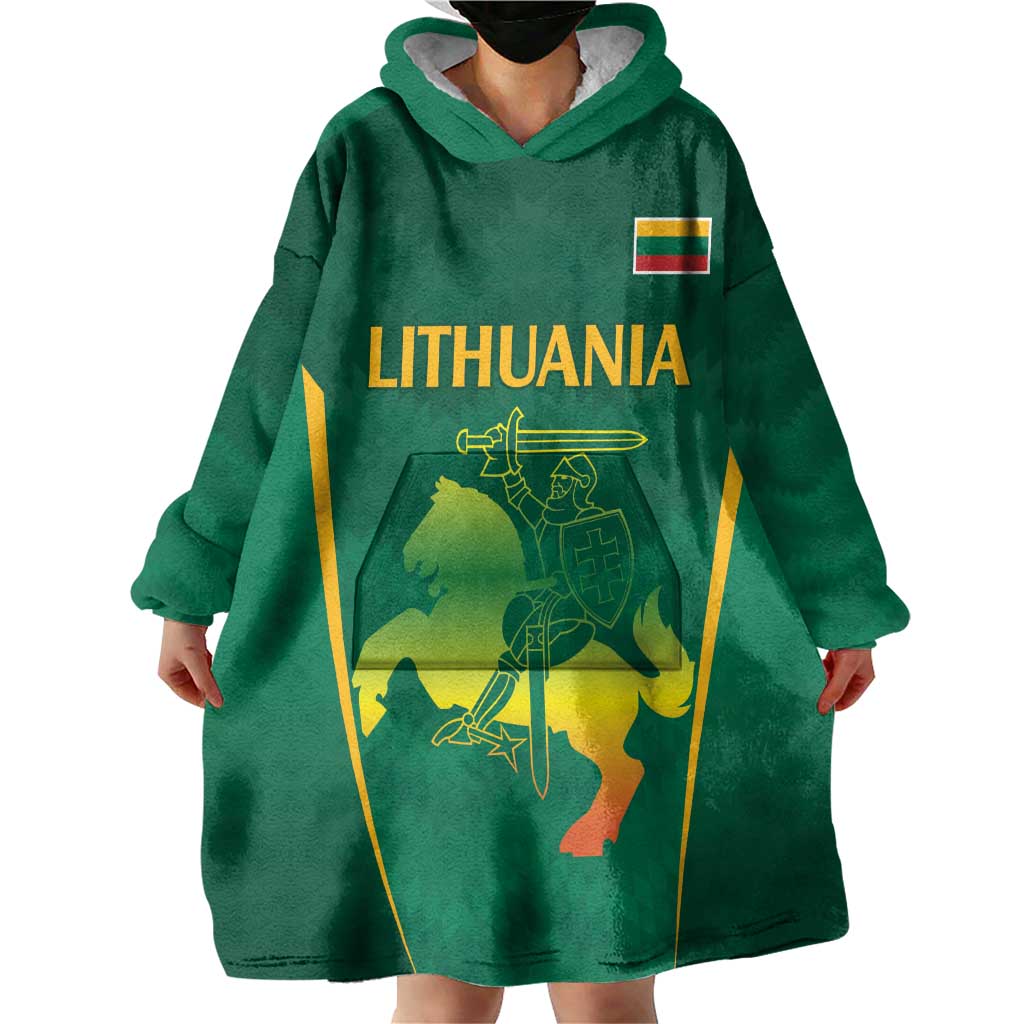 Lithuania Rugby Custom Wearable Blanket Hoodie Lietuvos Nacionaline Regbio Sąjungos Komanda - Wonder Print Shop