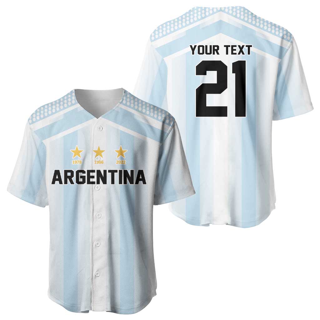 Vamos Argentina WC26 Custom Baseball Jersey Vamos Argentina History Champions Blue - Wonder Print Shop