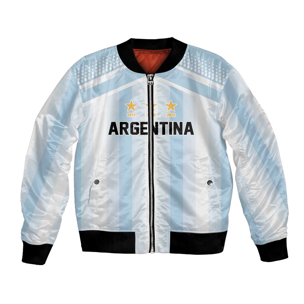 Vamos Argentina WC26 Custom Bomber Jacket Vamos Argentina History Champions Blue - Wonder Print Shop