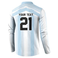 Vamos Argentina WC26 Custom Button Sweatshirt Vamos Argentina History Champions Blue - Wonder Print Shop