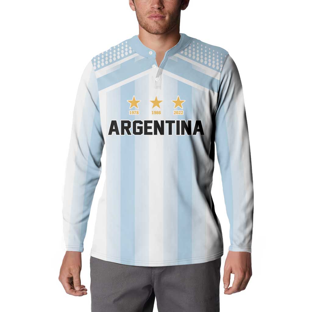 Vamos Argentina WC26 Custom Button Sweatshirt Vamos Argentina History Champions Blue - Wonder Print Shop