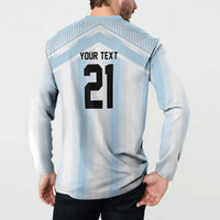 Vamos Argentina WC26 Custom Button Sweatshirt Vamos Argentina History Champions Blue - Wonder Print Shop