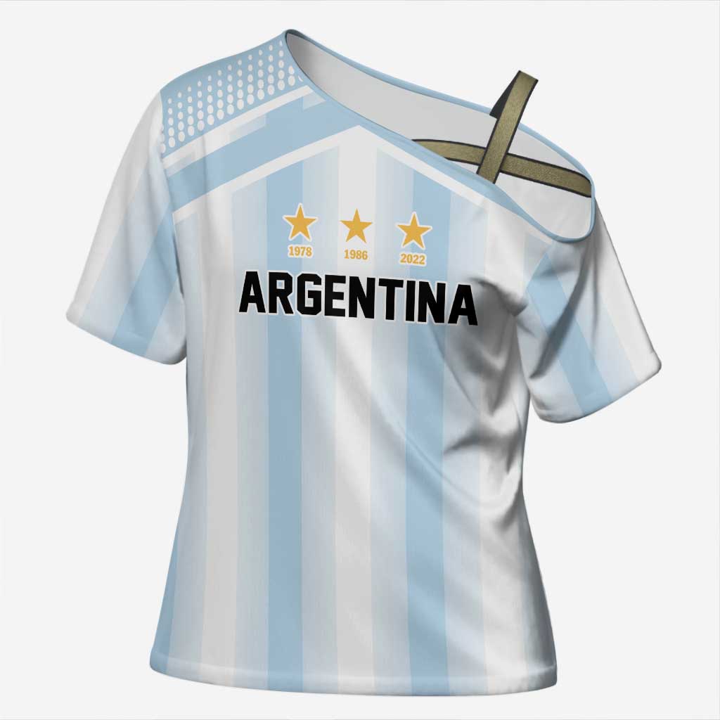 Vamos Argentina WC26 Custom Cross Shoulder Shirt Vamos Argentina History Champions Blue - Wonder Print Shop