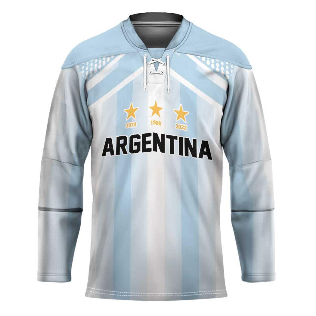 Vamos Argentina WC26 Custom Hockey Jersey Vamos Argentina History Champions Blue - Wonder Print Shop