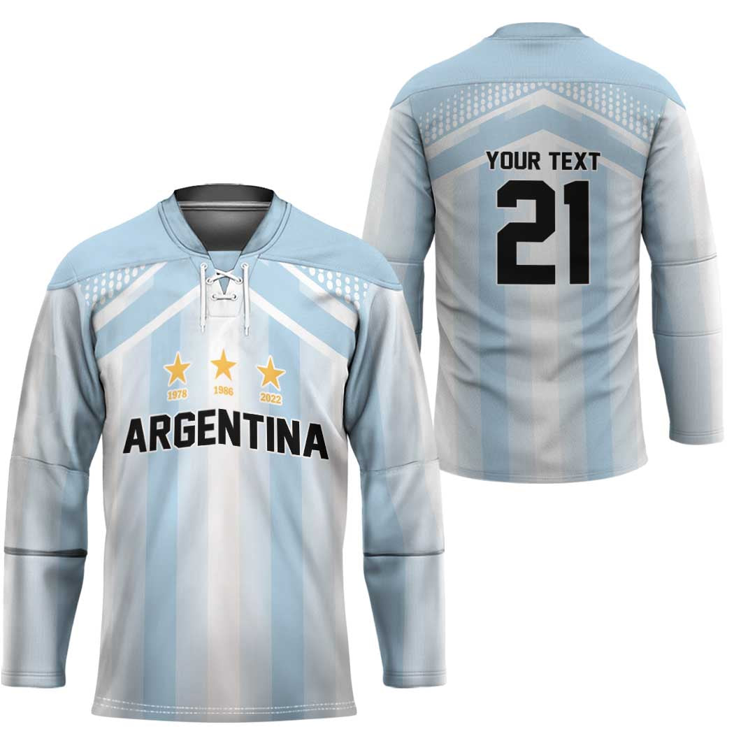 Vamos Argentina WC26 Custom Hockey Jersey Vamos Argentina History Champions Blue - Wonder Print Shop