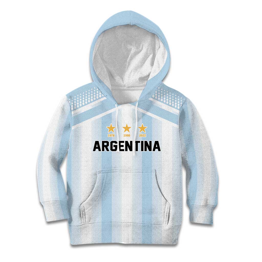 Vamos Argentina WC26 Custom Kid Hoodie Vamos Argentina History Champions Blue - Wonder Print Shop