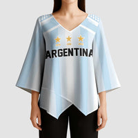 Vamos Argentina WC26 Custom Kimono Sleeve Blouse Vamos Argentina History Champions Blue - Wonder Print Shop