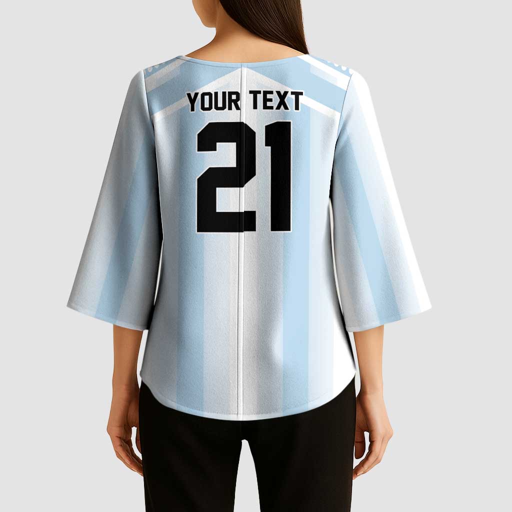Vamos Argentina WC26 Custom Kimono Sleeve Blouse Vamos Argentina History Champions Blue - Wonder Print Shop