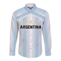 Vamos Argentina WC26 Custom Long Sleeve Button Shirt Vamos Argentina History Champions Blue - Wonder Print Shop