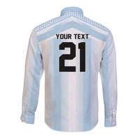 Vamos Argentina WC26 Custom Long Sleeve Button Shirt Vamos Argentina History Champions Blue - Wonder Print Shop