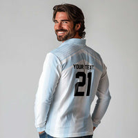 Vamos Argentina WC26 Custom Long Sleeve Polo Shirt Vamos Argentina History Champions Blue - Wonder Print Shop