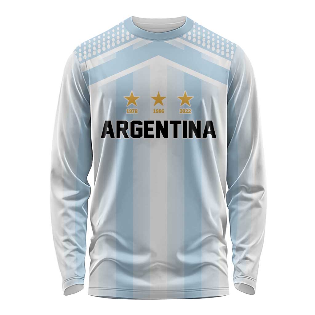 Vamos Argentina WC26 Custom Long Sleeve Shirt Vamos Argentina History Champions Blue - Wonder Print Shop