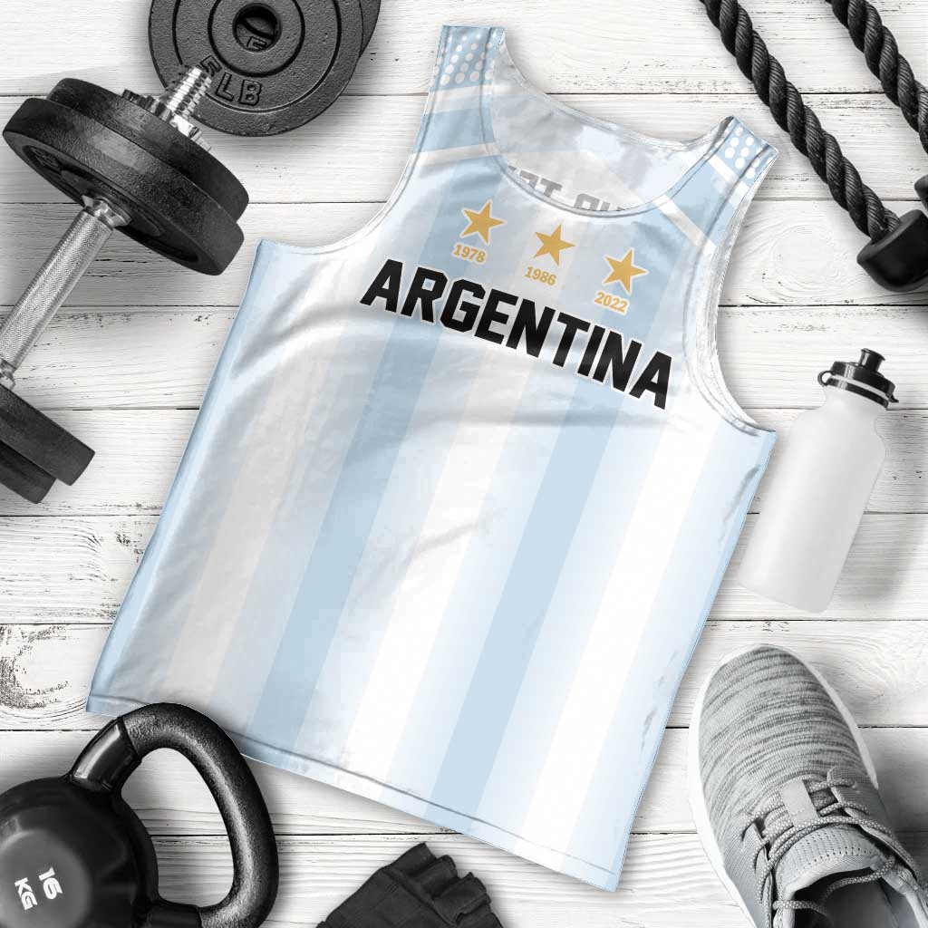 Vamos Argentina WC26 Custom Men Tank Top Vamos Argentina History Champions Blue - Wonder Print Shop