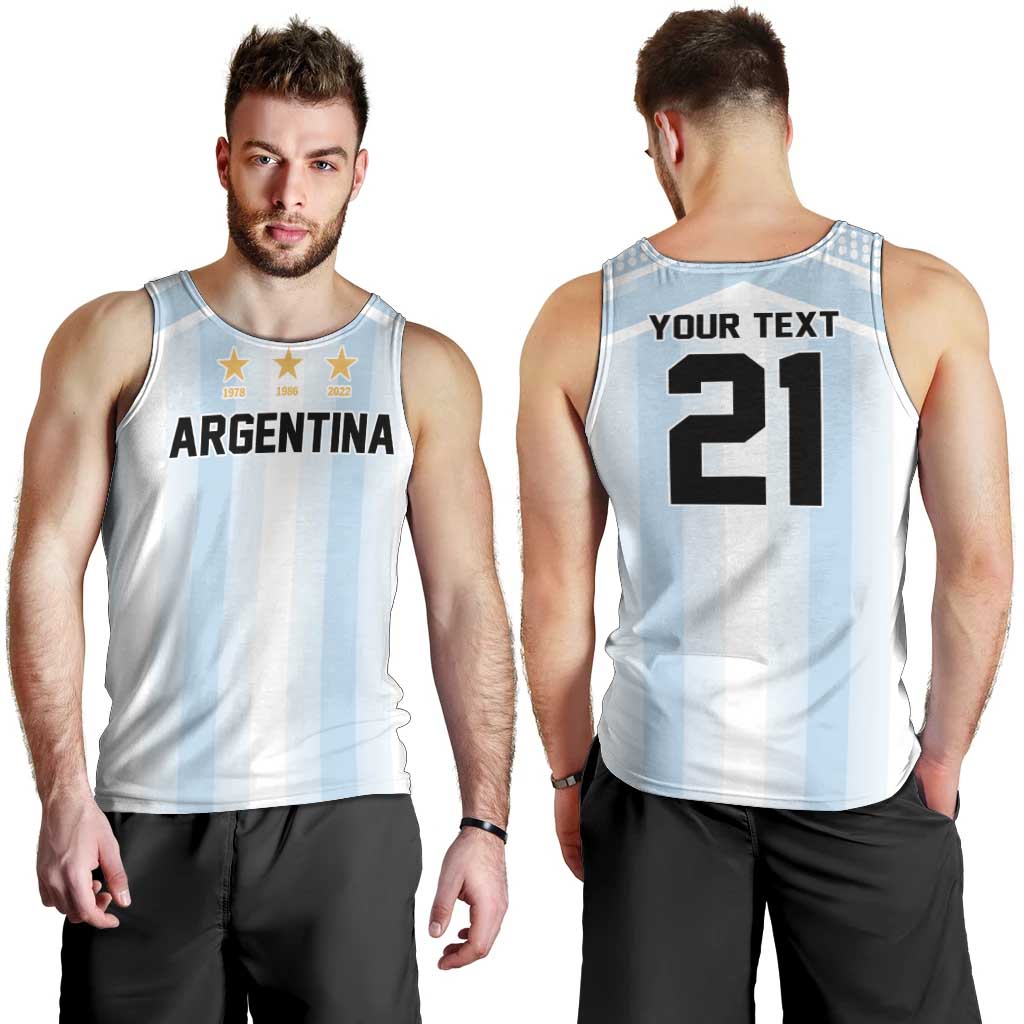 Vamos Argentina WC26 Custom Men Tank Top Vamos Argentina History Champions Blue - Wonder Print Shop