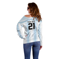 Vamos Argentina WC26 Custom Off Shoulder Sweater Vamos Argentina History Champions Blue - Wonder Print Shop