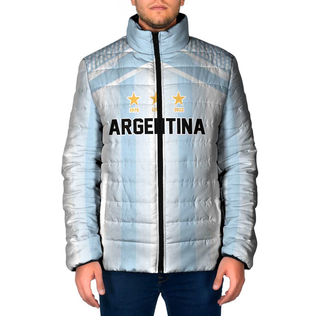 Vamos Argentina WC26 Custom Padded Jacket Vamos Argentina History Champions Blue - Wonder Print Shop