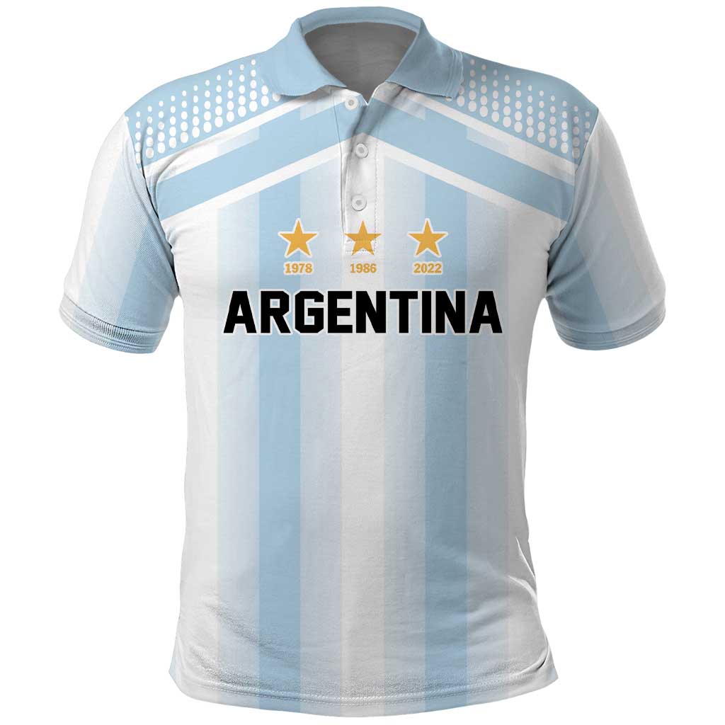 Vamos Argentina WC26 Custom Polo Shirt Vamos Argentina History Champions Blue - Wonder Print Shop