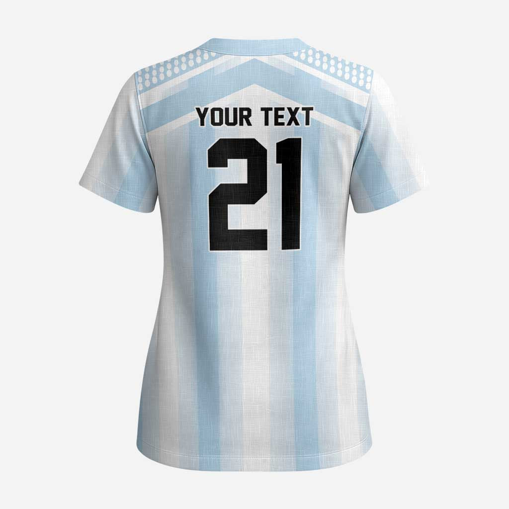 Vamos Argentina WC26 Custom Scrub Top Vamos Argentina History Champions Blue - Wonder Print Shop