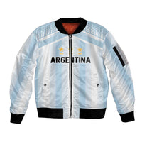 Vamos Argentina WC26 Custom Sleeve Zip Bomber Jacket Vamos Argentina History Champions Blue - Wonder Print Shop