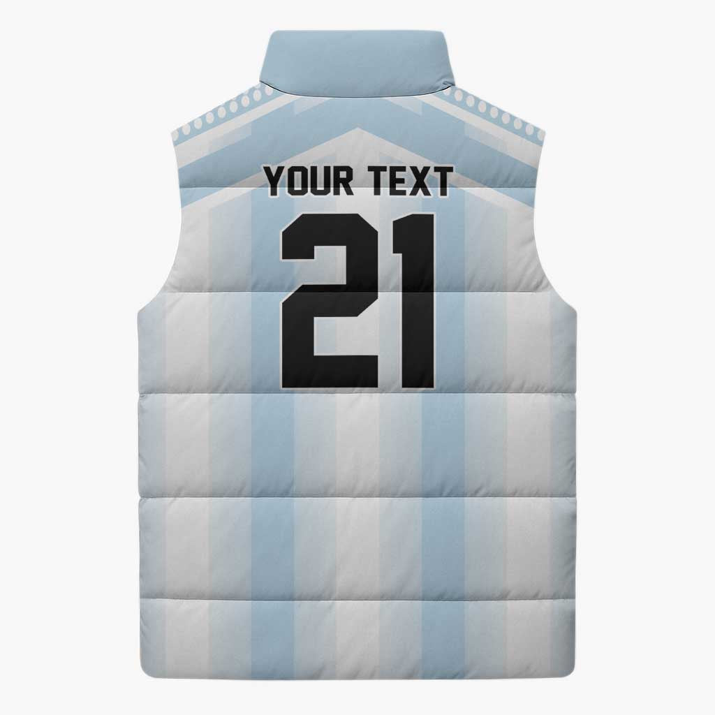 Vamos Argentina WC26 Custom Sleeveless Puffer Jacket Vamos Argentina History Champions Blue - Wonder Print Shop